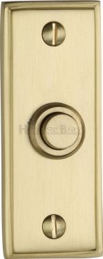 Click Here To Enlarge This Photo Of V1180-SB Heritage Brass Bell Push 3" x 1" Satin Brass Finish