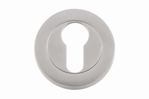 Click Here To Enlarge This Photo Of Eclipse 37463 Satin Chrome Euro Profile Escutcheon on Round Rose (Insignia Range)