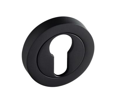 Click Here To Enlarge This Photo Of Eclipse 63564 Matt Black Euro Profile Escutcheon on Round Rose (Insignia Range)