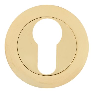 Click Here To Enlarge This Photo Of Eclipse 63566 Polished/Satin Brass Euro Escutcheon on Round Rose (Insignia Range)