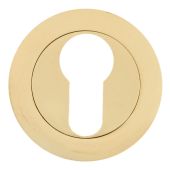 Eclipse 63566 Polished/Satin Brass Euro Escutcheon on Round Rose (Insignia Range)