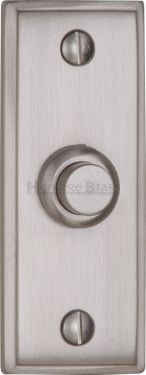 Click Here To Enlarge This Photo Of V1180-SC Heritage Brass Bell Push 3" x 1" Satin Chrome Finish