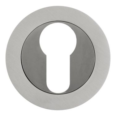 Click Here To Enlarge This Photo Of Eclipse 63568 Black Nickel/Satin Nickel Euro Escutcheon on Round Rose (Insignia Range)