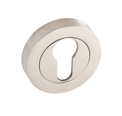 Click Here To Enlarge This Photo Of Eclipse 63650 Satin Nickel Euro Profile Escutcheon on Round Rose (Insignia Range)