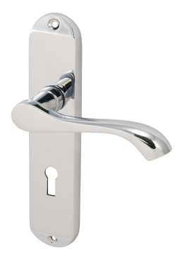 Click Here To Enlarge This Photo Of Eclipse 31697 Polished Chrome 'Cadenza' Lever Lock Set