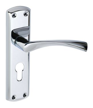 Click Here To Enlarge This Photo Of Eclipse 31724 Polished Chrome 'Monza' Lever Euro Profile Lock (47.5mm) Set