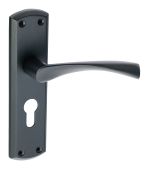 Eclipse 63724 Matt Black 'Monza' Lever Euro Profile Lock (47.5mm) Set