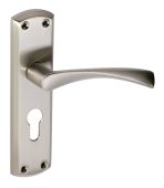 Eclipse 63728 Satin Nickel 'Monza' Lever Euro Profile Lock (47.5mm) Set