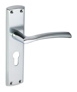 Click Here To Enlarge This Photo Of Eclipse 63144 Polished/Satin Chrome 'Tifosi' Lever Euro Profile Lock (47.5mm) Set