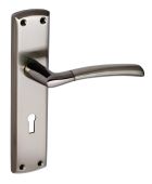 Eclipse 63145 Black Nickel/Satin Nickel 'Tifosi' Lever Lock Set