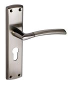 Eclipse 63148 Black Nickel/Satin Nickel 'Tifosi' Lever Euro Profile Lock (47.5mm) Set