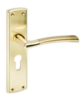 Eclipse 63152 Polished/Satin Brass 'Tifosi' Lever Euro Profile Lock (47.5mm) Set