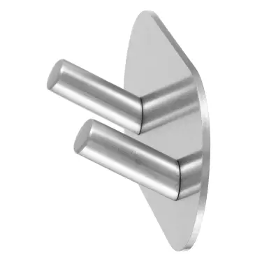 Click Here To Enlarge This Photo Of Eclipse 34735 Satin Stainless Steel Self Adhesive Double Angled Coat Hook