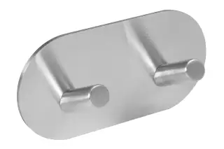 Eclipse 34735 Satin Stainless Steel Self Adhesive Double Angled Coat Hook