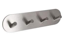 Eclipse 34736 Satin Stainless Steel Self Adhesive Quad Angled Coat Hook