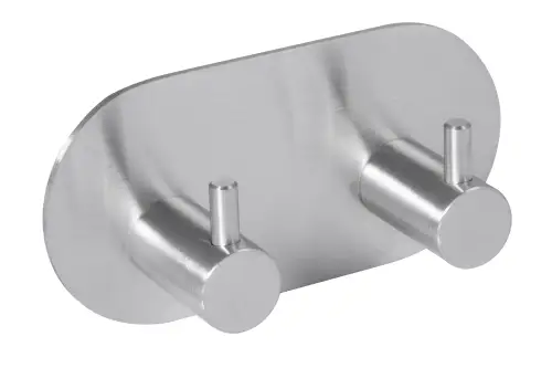 Click Here To Enlarge This Photo Of Eclipse 34738 Satin Stainless Steel Self Adhesive Double Coat Hook