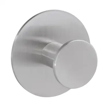Click Here To Enlarge This Photo Of Eclipse 34742 Satin Stainless Steel Self Adhesive Single Circular Coat Hook