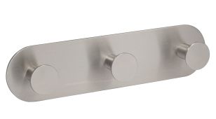 Eclipse 34743 Satin Stainless Steel Self Adhesive Trio Circular Coat Hook