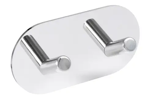 Click Here To Enlarge This Photo Of Eclipse 34745 Polished Stainless Steel Self Adhesive Double Angled Coat Hook