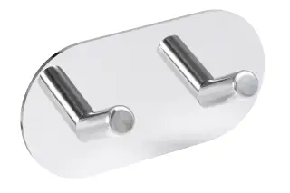 Eclipse 34745 Polished Stainless Steel Self Adhesive Double Angled Coat Hook