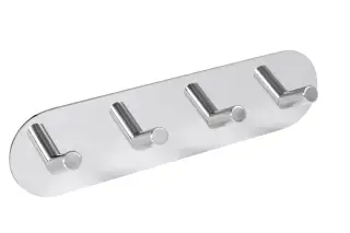 Eclipse 34746 Polished Stainless Steel Self Adhesive Quad Angled Coat Hook