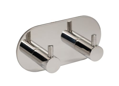 Click Here To Enlarge This Photo Of Eclipse 34748 Polished Stainless Steel Self Adhesive Double Coat Hook