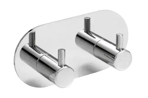 Click Here To Enlarge This Photo Of Eclipse 34748 Polished Stainless Steel Self Adhesive Double Coat Hook