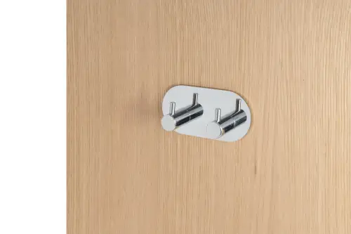 Click Here To Enlarge This Photo Of Eclipse 34748 Polished Stainless Steel Self Adhesive Double Coat Hook