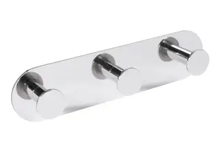 Eclipse 34753 Polished Stainless Steel Self Adhesive Trio Circular Coat Hook