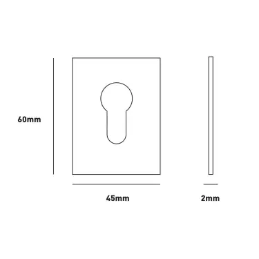 Click Here To Enlarge This Photo Of Eclipse 34762 Satin Stainless Steel 45x60x2mm Self Adhesive Euro Profile Escutcheon