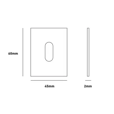 Click Here To Enlarge This Photo Of Eclipse 34763 Polished Stainless Steel 45x60x2mm Self Adhesive Key Hole Escutcheon