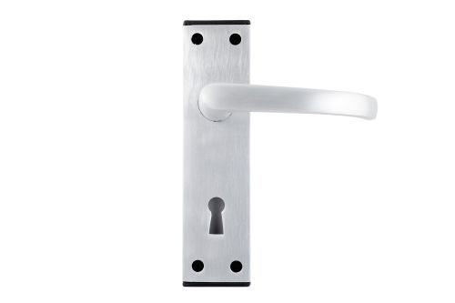 Click Here To Enlarge This Photo Of Eclipse 32008 Satin Anodised Aluminium Alderney Black End Lever Lock Set