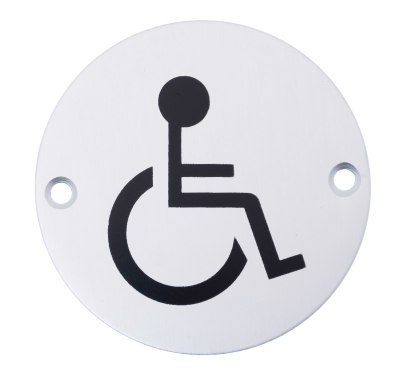 Click Here To Enlarge This Photo Of Eclipse 32036 Satin Anodised Aluminium 76mm Disabled Symbol