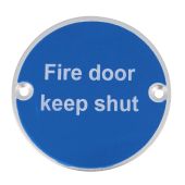 Eclipse 32037 Satin Anodised Aluminium 76mm Fire Door Keep Shut Symbol