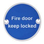 Eclipse 32038 Satin Anodised Aluminium 76mm Fire Door Keep Locked Symbol