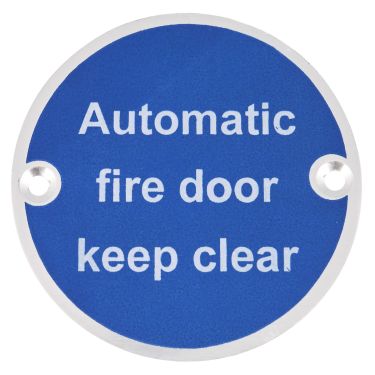 Click Here To Enlarge This Photo Of Eclipse 32039 Satin Anodised Aluminium 76mm Automatic Fire Door Keep Clear Symbol