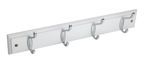 Click Here To Enlarge This Photo Of Eclipse 94501 Polished Chrome Hat & Hooks (4) on White Board 460mm x 70mm