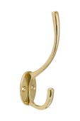 Eclipse 21168 Polished Brass 127mm Victorian Pattern Hat & Coat Hook