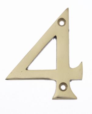 Click Here To Enlarge This Photo Of Eclipse 21184 Polished Brass 76mm Victorian Pattern Face Fix Numeral 4