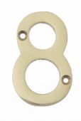 Eclipse 21188 Polished Brass 76mm Victorian Pattern Face Fix Numeral 8