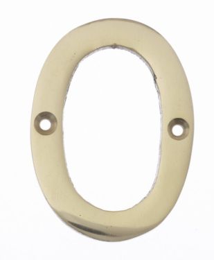 Click Here To Enlarge This Photo Of Eclipse 21190 Polished Brass 76mm Victorian Pattern Face Fix Numeral 0