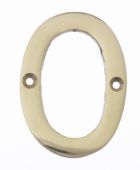 Eclipse 21190 Polished Brass 76mm Victorian Pattern Face Fix Numeral 0