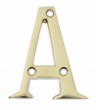 Click Here To Enlarge This Photo Of Eclipse 21197 Polished Brass 63mm Victorian Pattern Face Fix Letter A