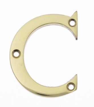 Click Here To Enlarge This Photo Of Eclipse 21199 Polished Brass 63mm Victorian Pattern Face Fix Letter C
