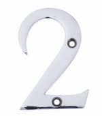Eclipse 31837 Polished Chrome 76mm Victorian Pattern Face Fix Numeral 2