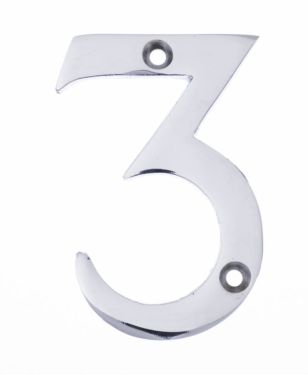 Click Here To Enlarge This Photo Of Eclipse 31838 Polished Chrome 76mm Victorian Pattern Face Fix Numeral 3