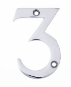 Eclipse 31838 Polished Chrome 76mm Victorian Pattern Face Fix Numeral 3