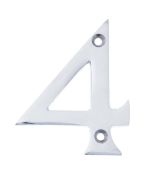 Eclipse 31839 Polished Chrome 76mm Victorian Pattern Face Fix Numeral 4