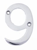 Eclipse 31844 Polished Chrome 76mm Victorian Pattern Face Fix Numeral 9
