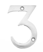 Eclipse 37838 Satin Chrome 76mm Victorian Pattern Face Fix Numeral 3